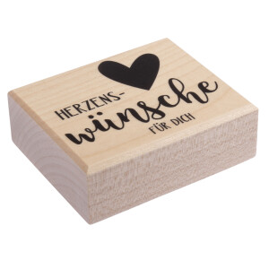 Stempel Herzensw&uuml;nsche f&uuml;r dich, 5x6cm
