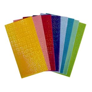 Wachsfolie Glimmer, 10x5cm, 8 Farben sort., SB-Btl....