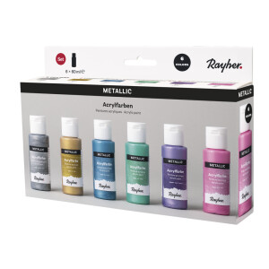 Acrylfarben Set Metallic, 6 Farben à 60ml