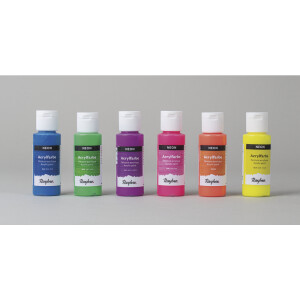 Acrylfarben Set Neon, 6 Farben à 60ml