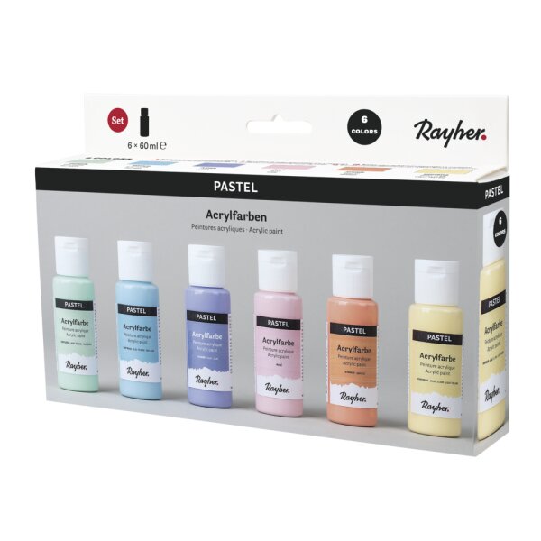 Acrylfarben Set Pastell, 6 Farben à 60ml