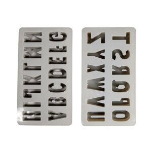 Silikongie&szlig;form ABC, 2teilige Form mit 26 Buchstaben