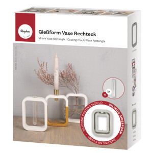 Silikon Gie&szlig;form Vase Rechteck, 10,5x3,7x14cm, inkl. 1 Reagenzglas