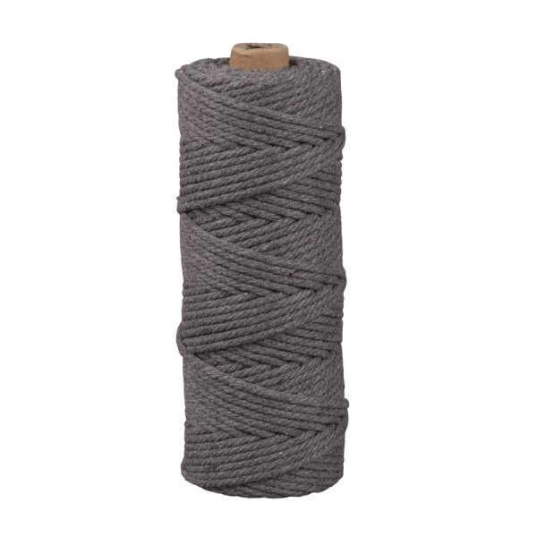 Makramee Garn, 3mm ø, ca. 210g, Rolle 70m, steingrau