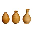Holz Deko Vase, mini, 4,8-6,4cm, sortiert, PVC-Box 3Stück, natur