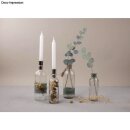Glasvase m. Trockenblumen + Kerzenhalter, 5,5x18,5cm, f. Stabkerze