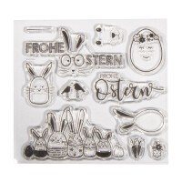 Clear Stamps - Frohe Ostern, 102,5x97mm, 11 Motive, SB-Btl. 1Bogen