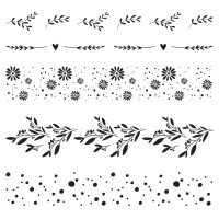 Clear Stamps Blumenmotive, 102,5x97mm, 5 Motive, SB-Btl. 1Bogen