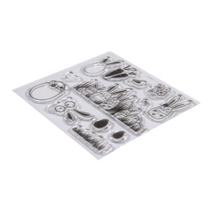 Clear Stamps Hasenfamilie, 102,5x97mm, 13 Motive, SB-Btl. 1Bogen