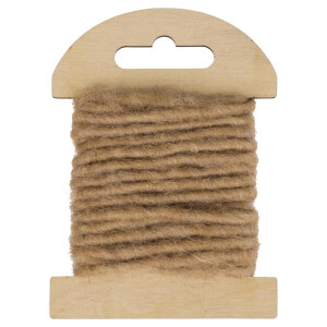 Wollkordel mit Jutekern, 5mm ø, SB-Holzkarte 3,5m,...