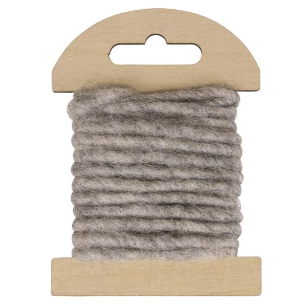 Wollkordel mit Jutekern, 5mm ø, SB-Holzkarte 3,5m,...