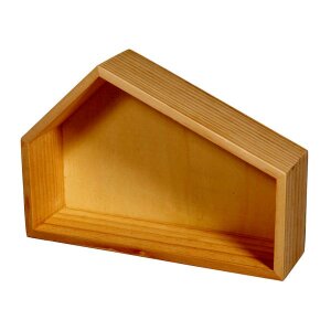 Holz Haus Schr&auml;gdach, FSC 100%, 22x5,6x15cm, natur