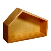 Holz Haus Schrägdach, FSC 100%, 22x5,6x15cm, natur