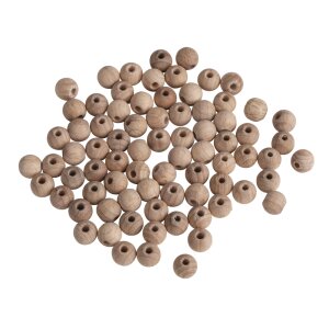 Rohholzperlen, FSC 100%, 8mm ø, SB-Btl 78Stück