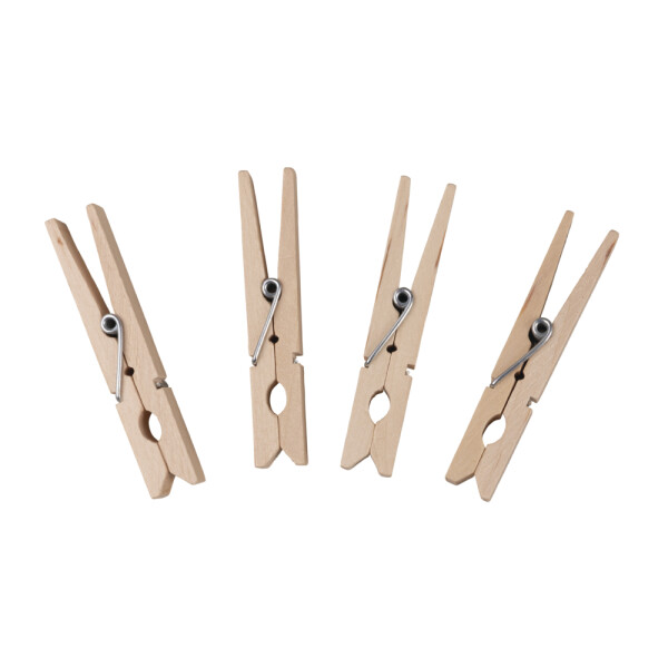 Holz Wäscheklammern, FSC 100%, 7,2cm, Beutel 100Stück, natur