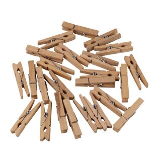 Holz Wäscheklammern, FSC 100%, 4,5cm, SB-Btl. 24Stück, natur