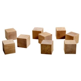 Holz Würfel, FSC 100%, 4,5x4,5x4,5cm, Box 9Stück, natur
