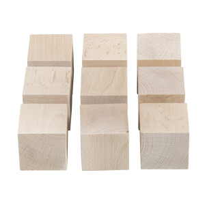 Holz W&uuml;rfel, FSC 100%, 4,5x4,5x4,5cm, Box 9St&uuml;ck, natur