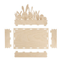 Holztablett Osterhasen, FSC Mix Credit, 20x12x12,5cm, SB-Btl. 1Set, natur