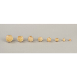 Rohholzkugeln Sammelbox, FSC Mix Credit, 222 Holzkugeln, 8 versch.Gr&ouml;&szlig;en