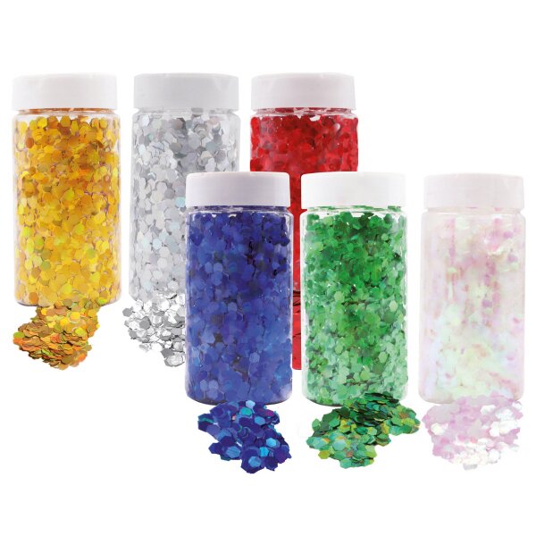 Glitter Einzelfarben 6 mm, 200 g