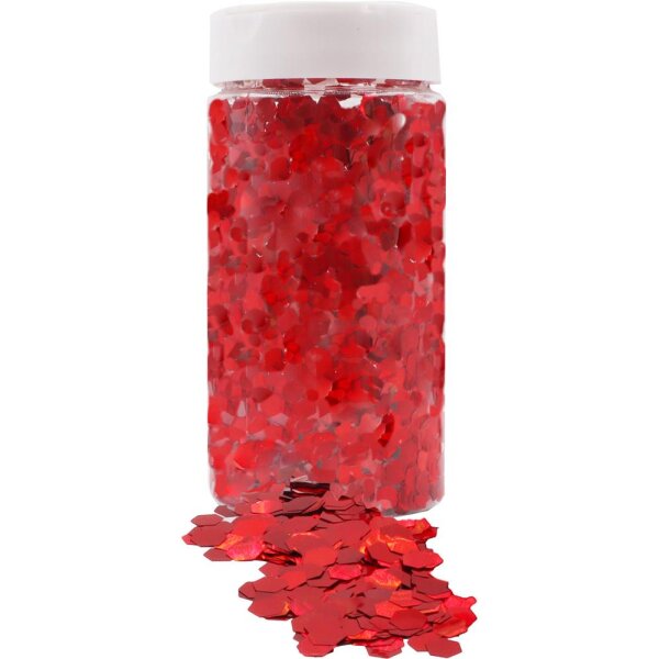 Glitter 6 mm, 200 g, rot