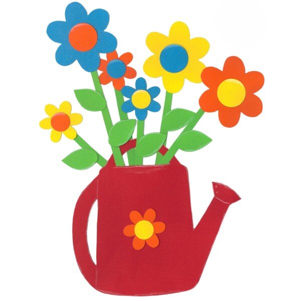 Bastelset Gießkanne Blumen von Prell, 4 Stück