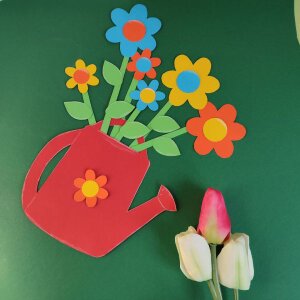 Bastelset Gießkanne Blumen von Prell, 4 Stück