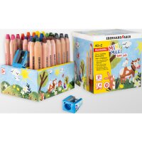 Jumbo Buntstifte MiniMaxi 3in1, 40 Stifte inkl. 2 Spitzer