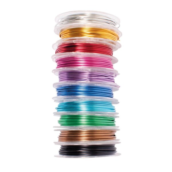 Aluminiumdraht 1 mm, 10 Farben sortiert