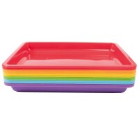 Tablett farbig sortiert, 28 x 22 x 3 cm, 12 Stück. Lieferbar voraussichtlich ab KW 31