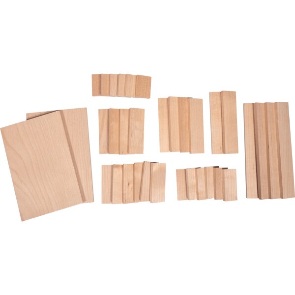Holz Set Klötzchen und Platten Mini, 34 tlg.