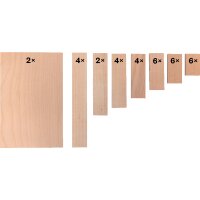 Holz Set Klötzchen und Platten Mini, 34 tlg.