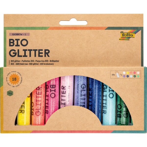 BIO Glitter Mix Rainbow L, 10 Tuben