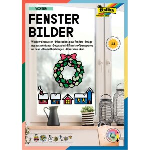 Bastelset Fensterbilder Winter, 13 Stück