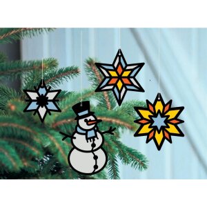Bastelset Fensterbilder Winter, 13 Stück