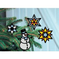 Bastelset Fensterbilder Winter, 13 Stück