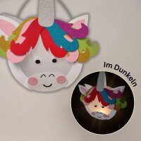 Laternen Bastelset Glitzer Einhorn von Prell, 4 Stück