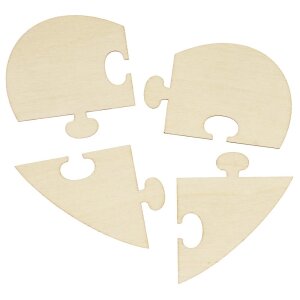 Puzzle Herz aus Holz, 6er Set