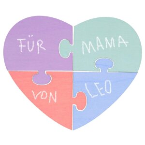 Puzzle Herz aus Holz, 6er Set