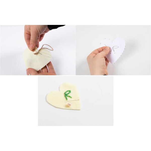 Mini Kreativ Set Herzen zum Nähen, 3er Set