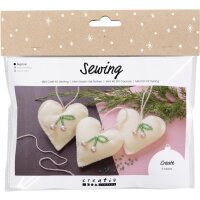 Mini Kreativ Set Herzen zum Nähen, 3er Set