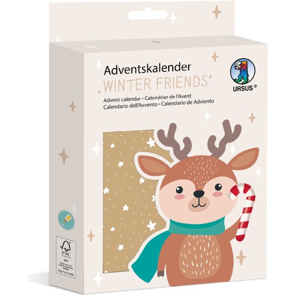 Bastelset Adventskalender Winter friends