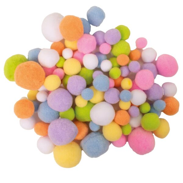 Pompons pastell, 100 Stück, voraussichtlich Mitte/Ende Mai lieferbar