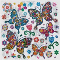 Bastelset Diamond Painting Diamanten Mandala 9, Schmetterlinge