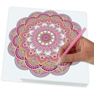 Bastelset Diamond Painting Diamanten Mandala 11, magenta/mint/orange
