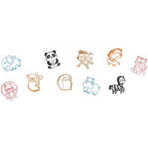 Motivstempel Tiere, 60 Stück