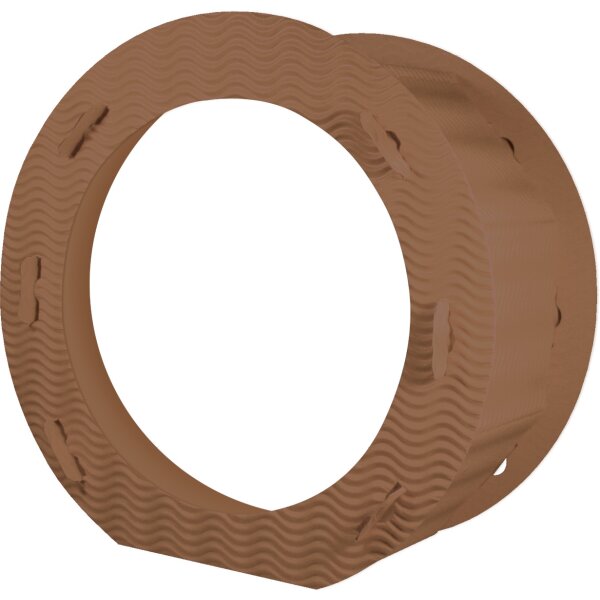 Laternenrohling rund 21 cm, aus 3D Wellpappe mittelbraun