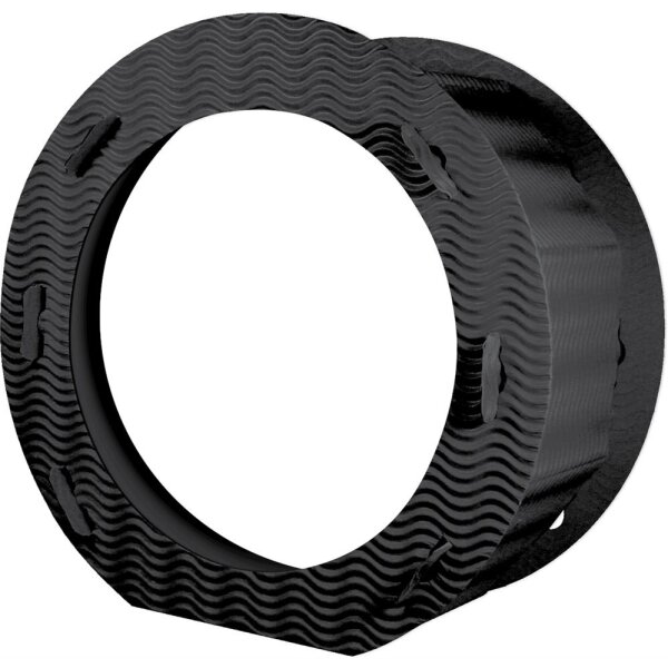 Laternenrohling rund 21 cm, aus 3D Wellpappe schwarz