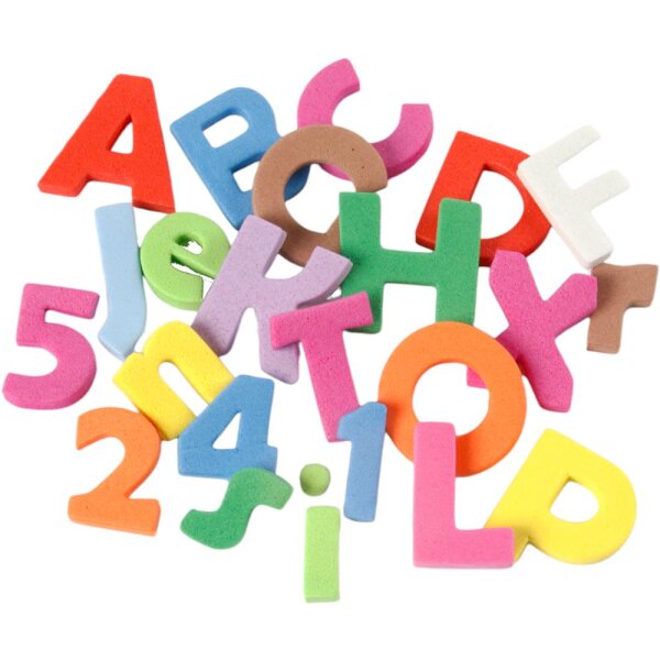 LXUEJIE Moosgummi Buchstaben 196-tlg. - Glitzer Alphabet Aufkleber Für DIY & Karten
